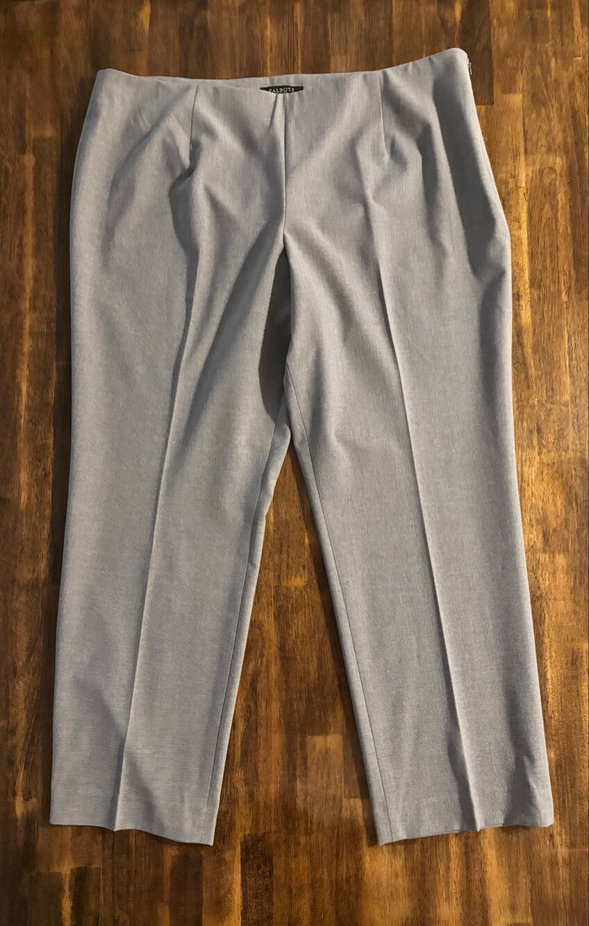 Talbots Women’s 18W Pants 40 x 28 Classic Side Zip Trouser Stretch Straight Leg
